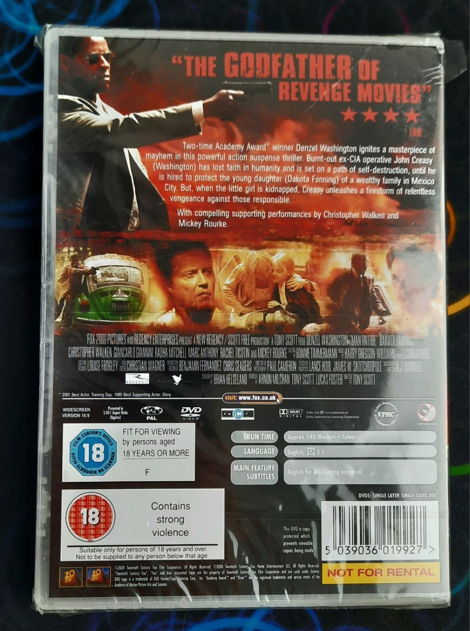 DVD Man on fire (Лють, Гнев), 2004 рік бойовик трилер