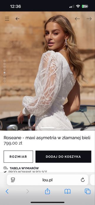 Roseane - biała asymetryczna sukienka maxi marki Lou