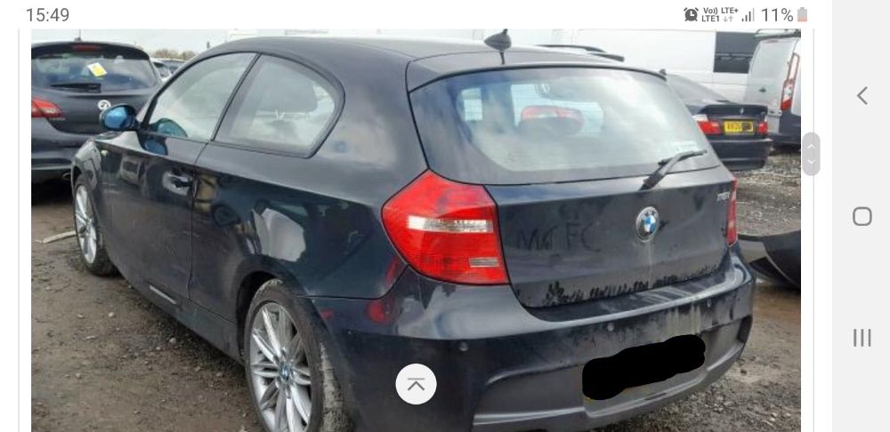 Maska błotnik zderzak drzwi BMW E81 E87 m pakiet, lift black sapphire