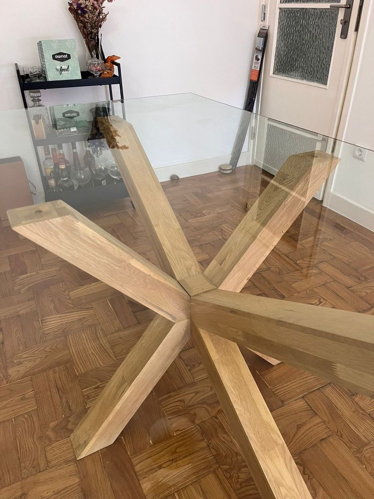 Mesa jantar de vidro