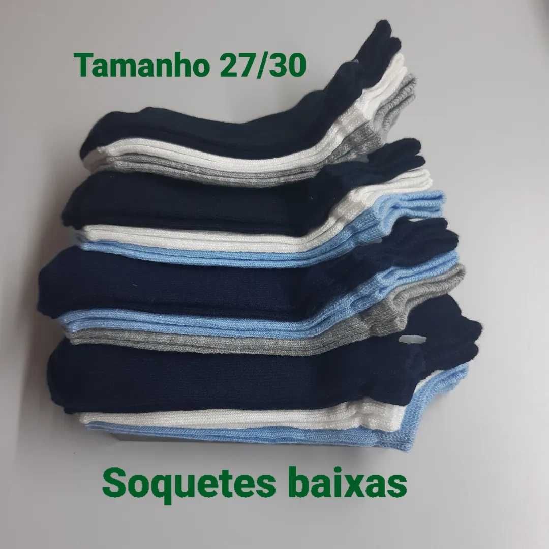 12 pares de soquetes tamanho 27/30 em algodão do bom