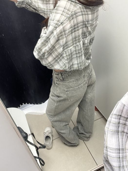 Джинси сірі, кльош, широкі