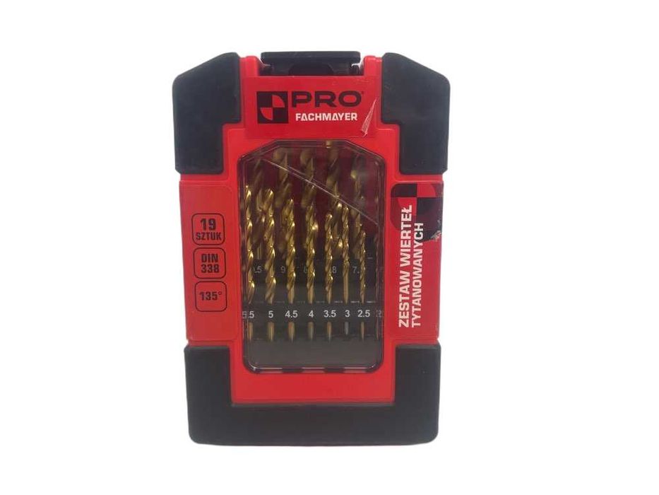 Zestaw wierteł tytanowych  PRO WZ-HSS-TIN19 do metalu HSS 19 SZTUK
