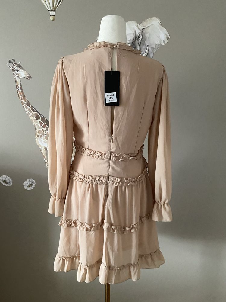Romantyczna okazjonalna zwiewna sukienka boho vintage M/L
