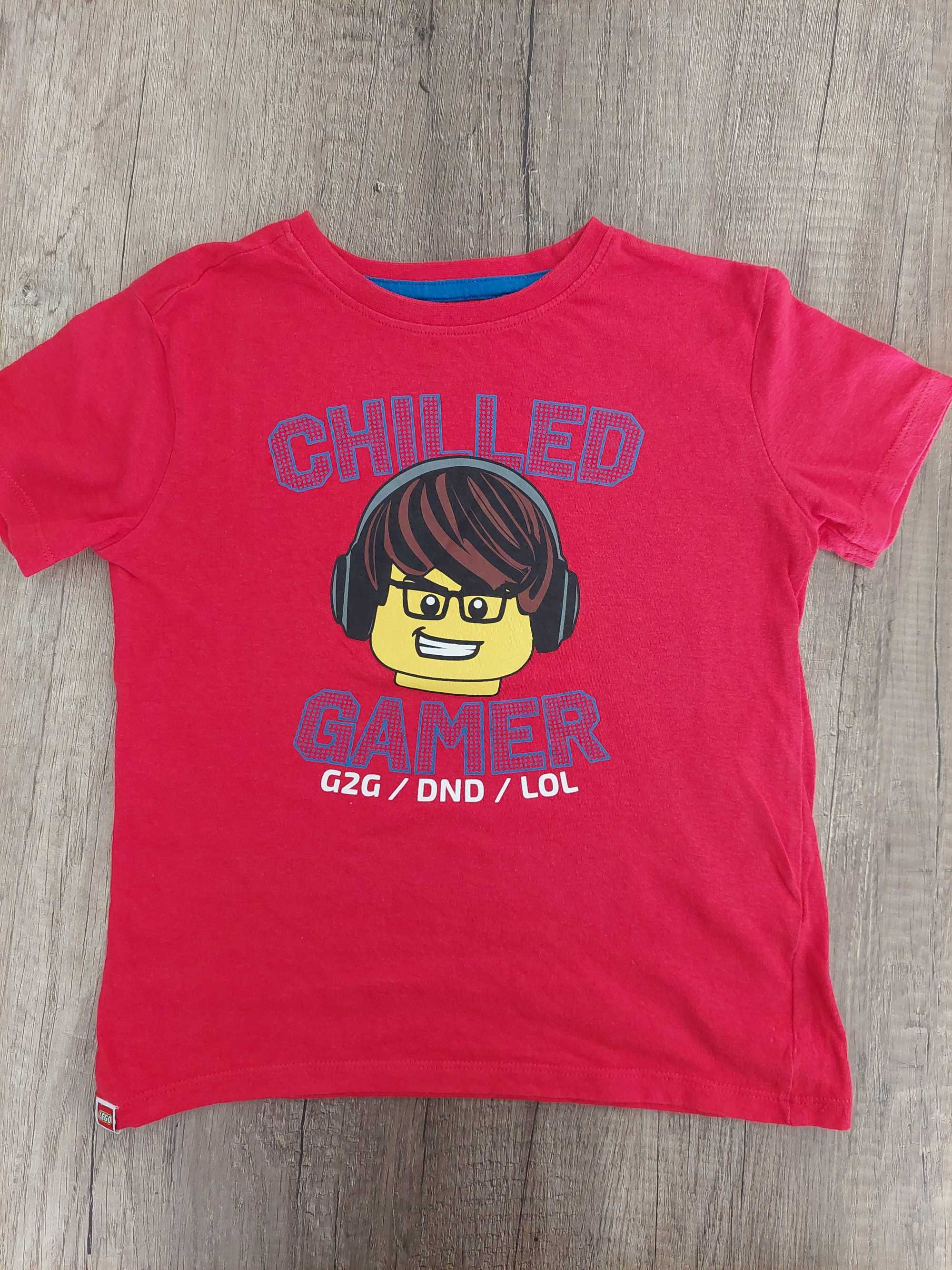 Czerwony t-shirt Lego Sinsay rozmiar 116 stan db+