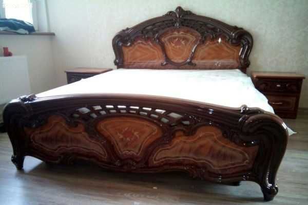 Кровать 2-спальная орех Кармен Новая + ламели + матрас 160(180)х200 см