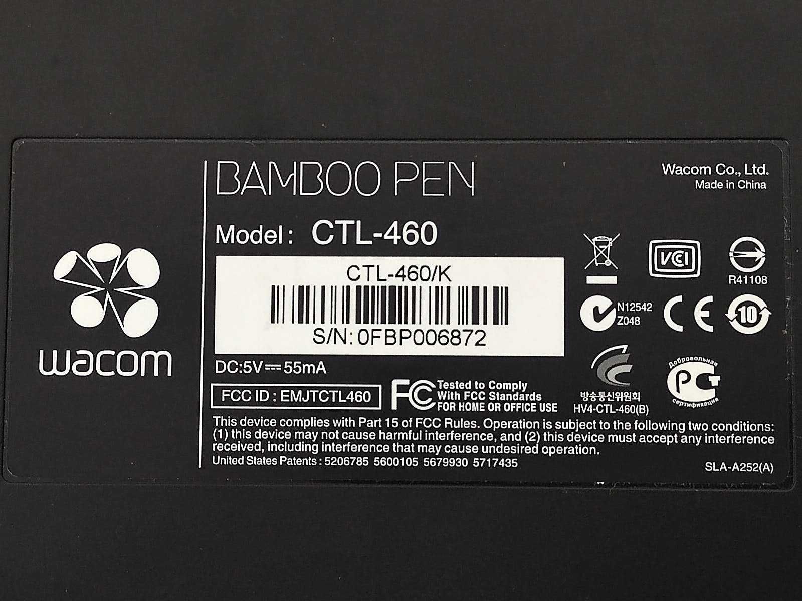 Mesa Wacom Bamboo CTL-460 com pontas extra