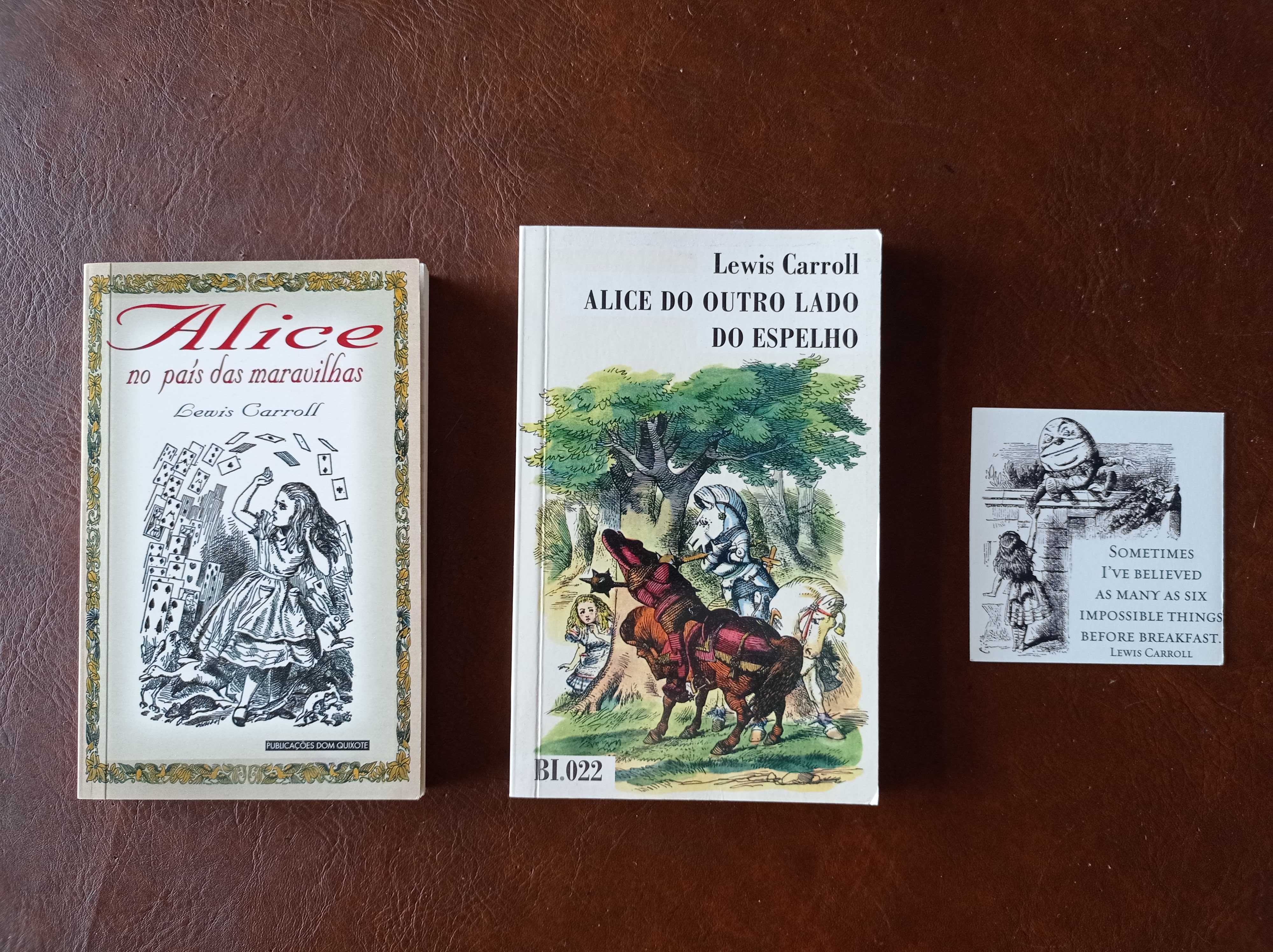 Lote Alice no País das maravilhas - livros e íman para frigorífico