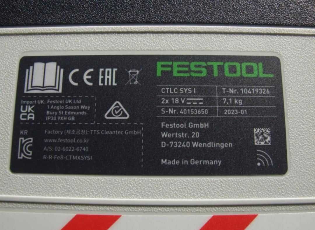 Festool CTLC SYS I-Basic 180m³/hr  bezszczotkowy akumula odkurzacz