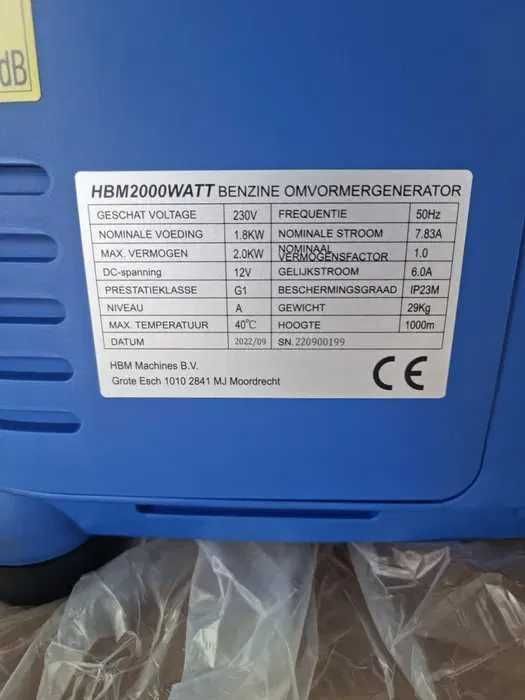 Генератор инверторный HBM Machines 1,8 кВт +двигатель Хюндай +масло