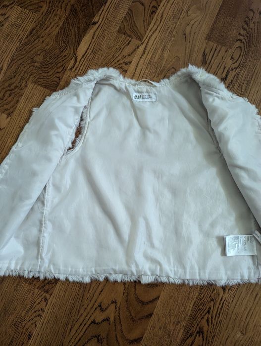Kamizelka futrzana futerko bolerko sweterek 128 h&m