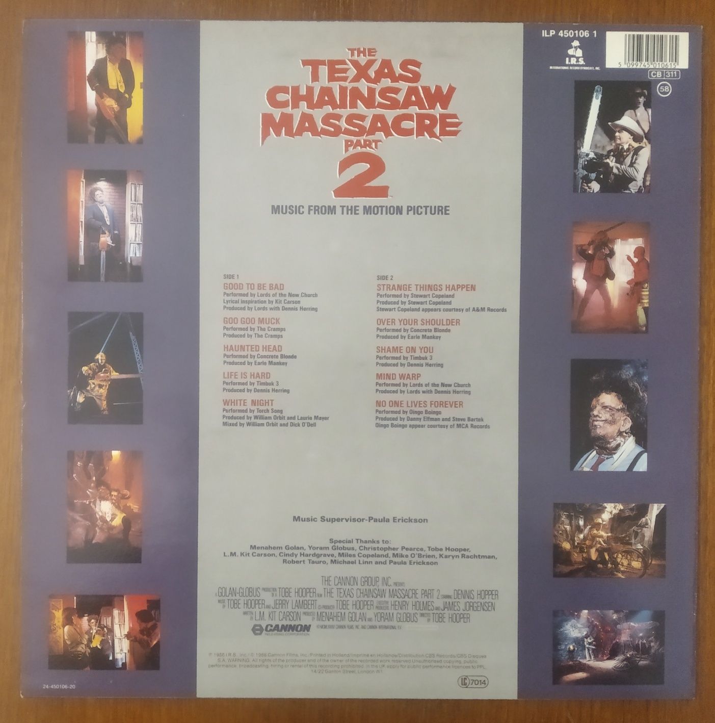 Disco de vinil OST do filme "The Texas Chainsaw Massacre" Part 2