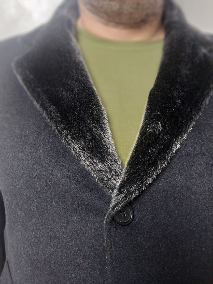 Пальто кашемировое мужское зимнее 80% шерсть 20% кашемир