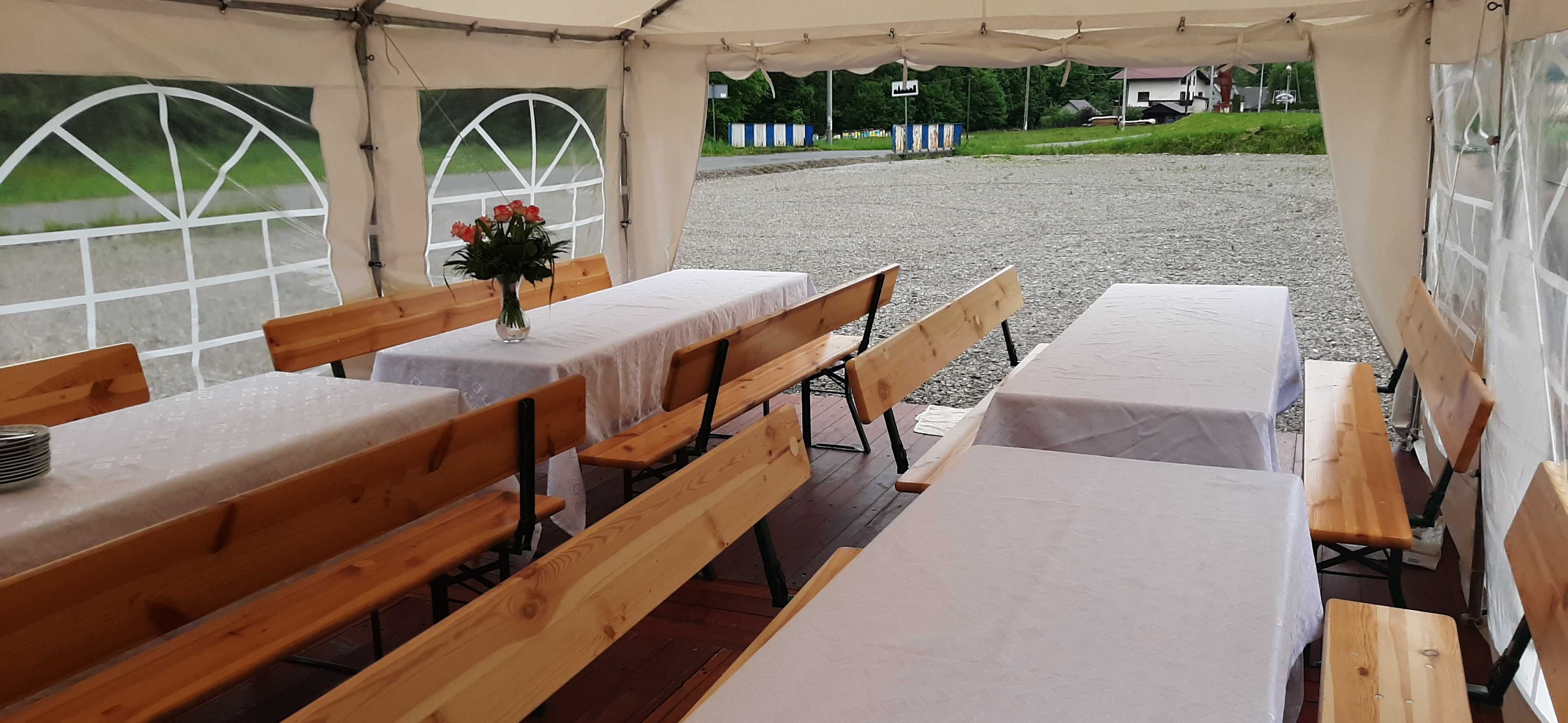 Wynajem namiotów halowych, ogrodowych, ławek, stolików, podłogi, sceny