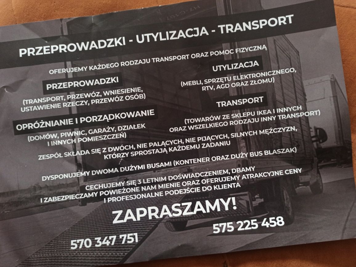 Opróżnianie pomieszczeń-Utylizacja gabarytów-Przeprowadzki - TANIO!