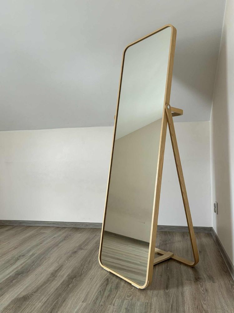 Lustro stojące — nowoczesne, drewniana rama | 167x52 cm | jak nowe