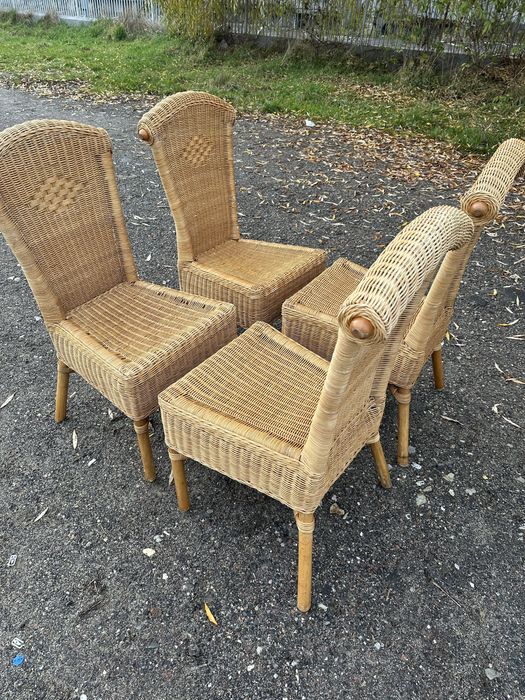 krzesła rattanowe,wiklinowe ogrodowe meble w stylu boho