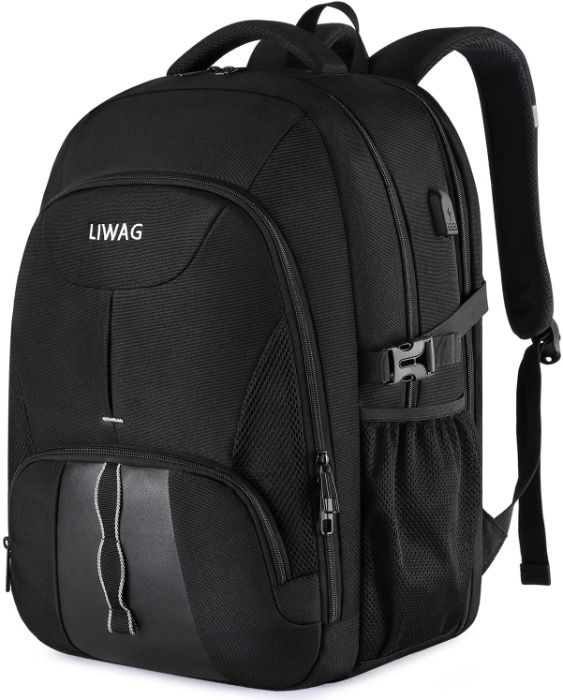 Mochila Grande Impermeável LIWAG portátil 17" USB Anti-Roubo 50L !