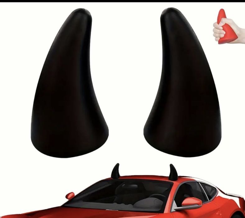Чорні рожки роги на машину авто Нові мʼякі
