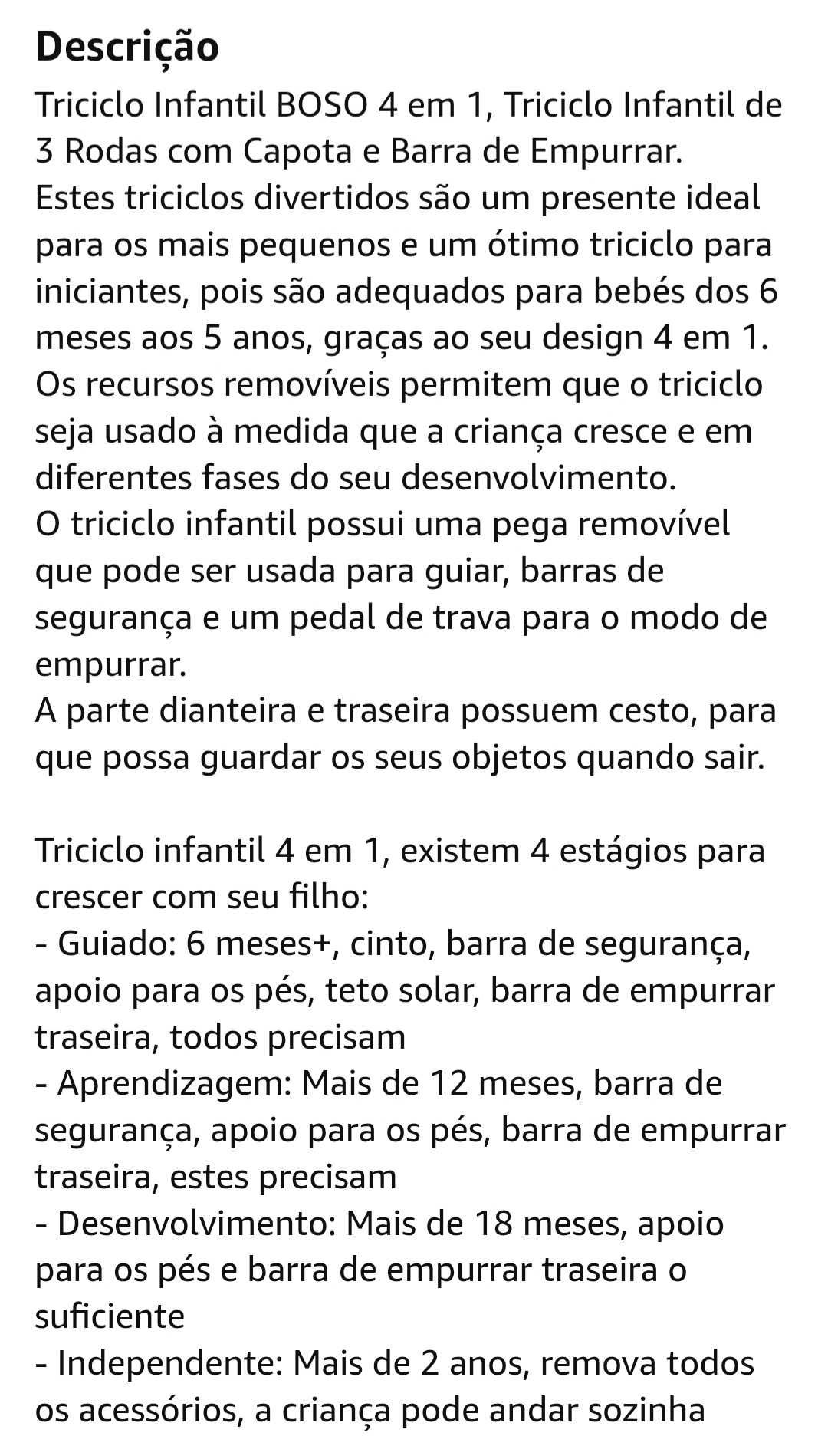Triciclo criança
