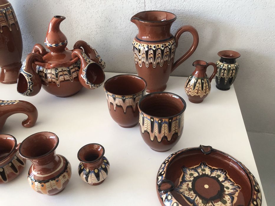 Duży zestaw kamionki, ceramiki bułgarskiej z czasu PRL