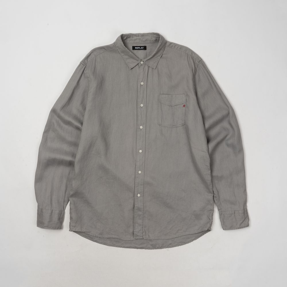 REPLAY Grey Linen shirt  чоловіча сорочка