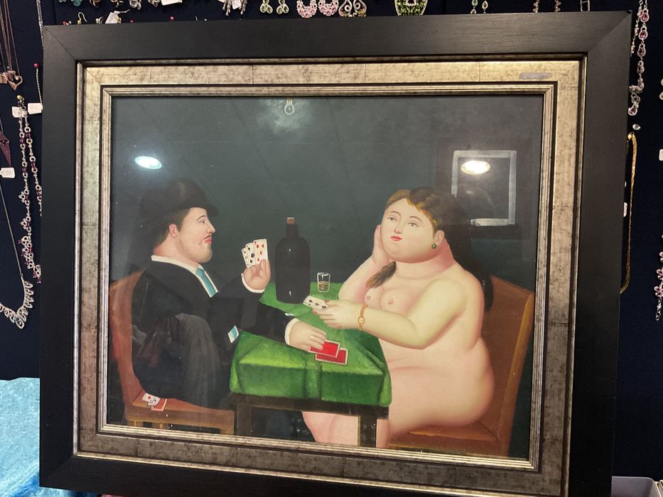 Quadro oleo em bordo 69x58 cm