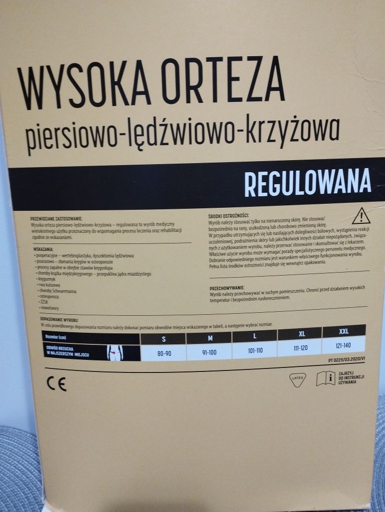 Orteza piersiowo-lędzwiowo-krzyżowa XXL