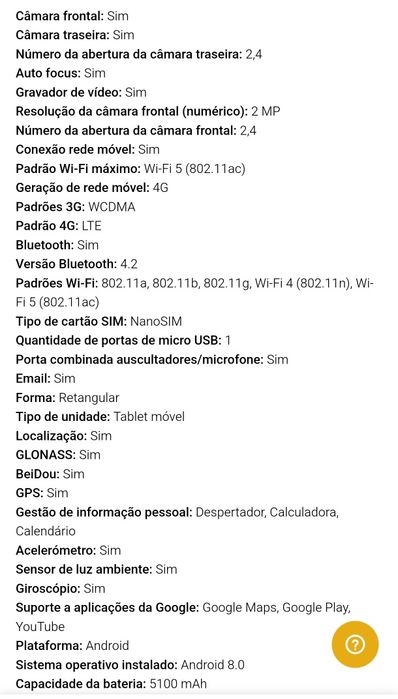Tablet Huawei Matepad T5 4/64 Caixa e Capa.289€ na Worten.Chamadas 4G
