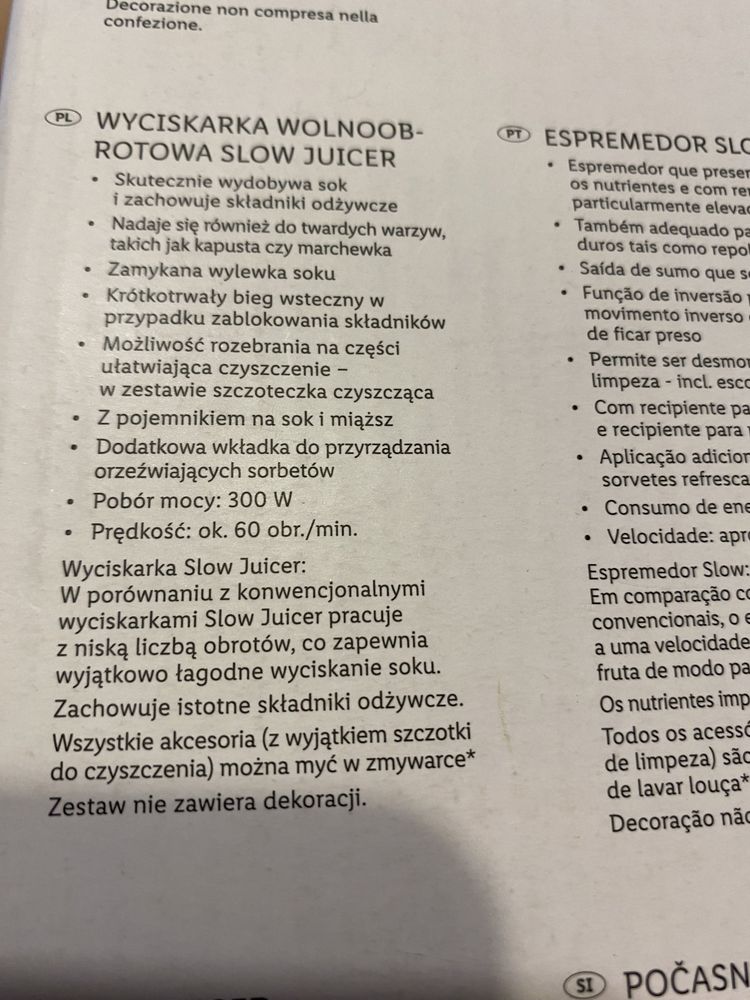 Wyciskarka wolnoobrotowa