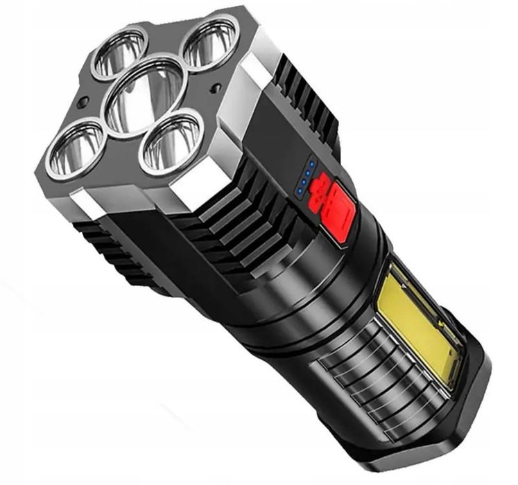 Latarka na akumulator ręczna szperacz LED COB USB mocna survival