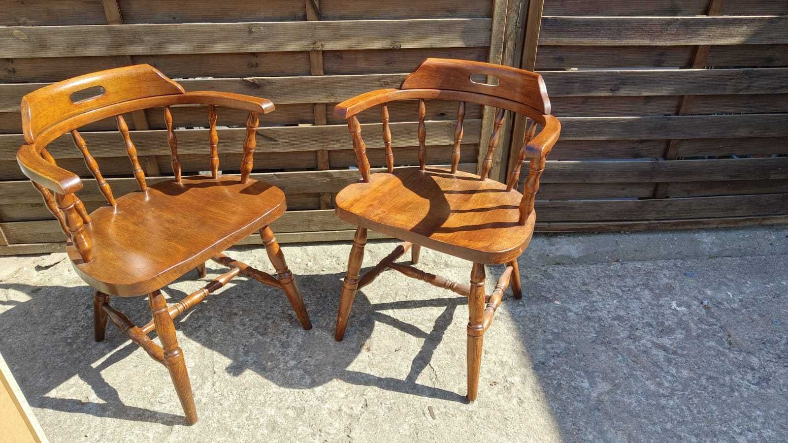 Krzesło kapitańskie secesyjne drewniane vintage Dostępne 2 sztuki