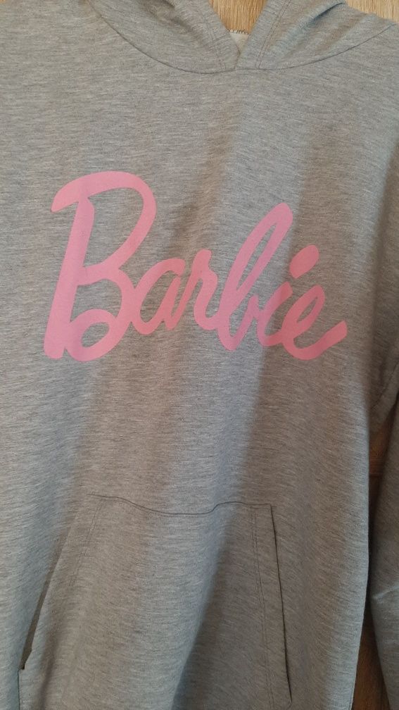 Szara bluza z kapturem Barbie