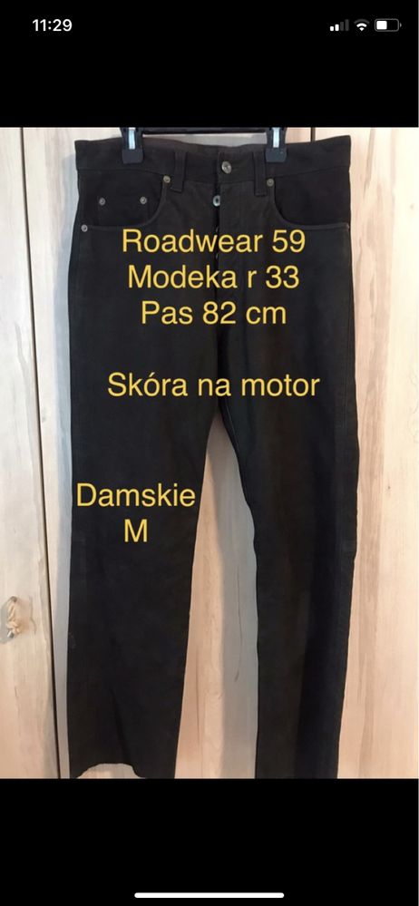 Roadwear Fifty Nine 59 by Modeka r 33 pas 82 cm spodnie skórzane skóra