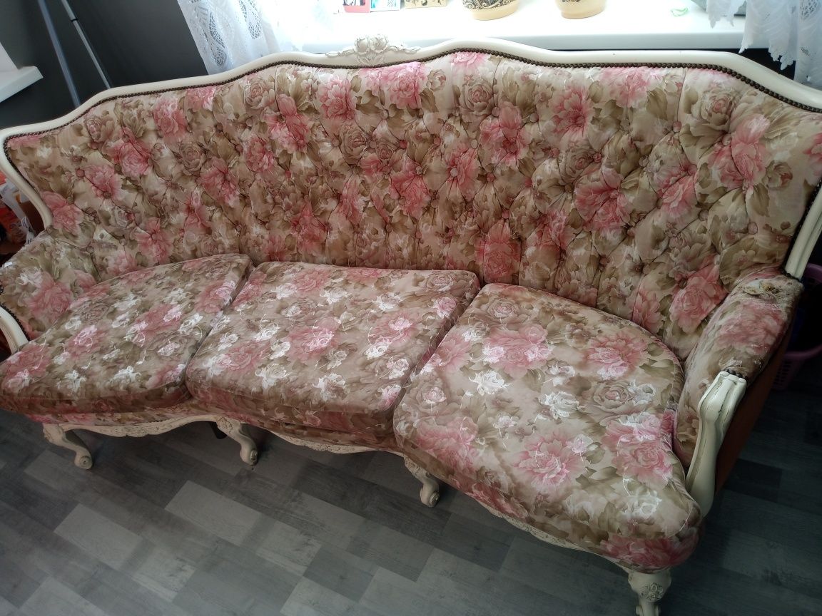 Zestaw sofa i fotel Ludwik XV
