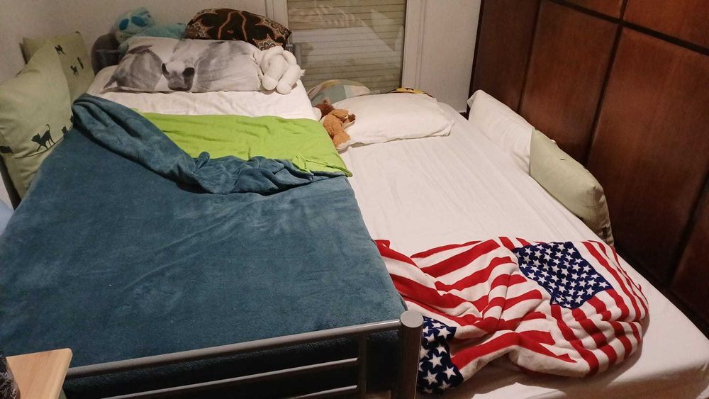 Vendo cama auxiliar com colchão, em bom estado.