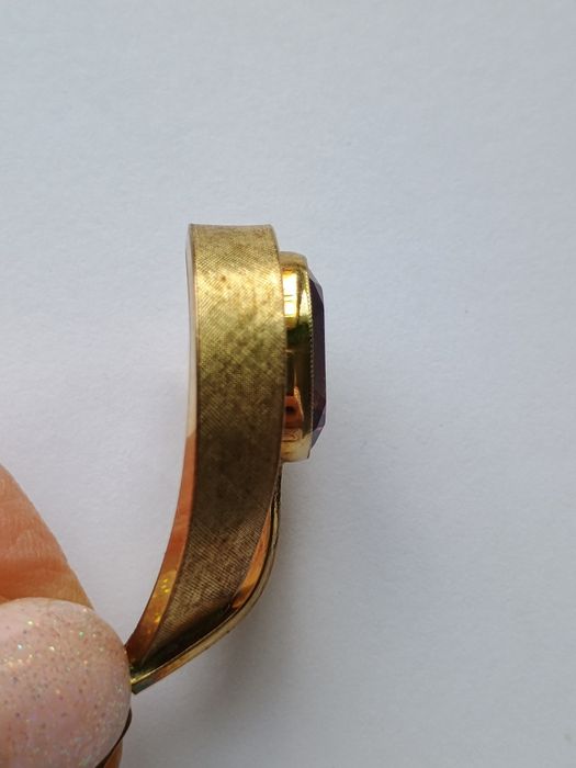 Ametyst przywieszka pozłacana