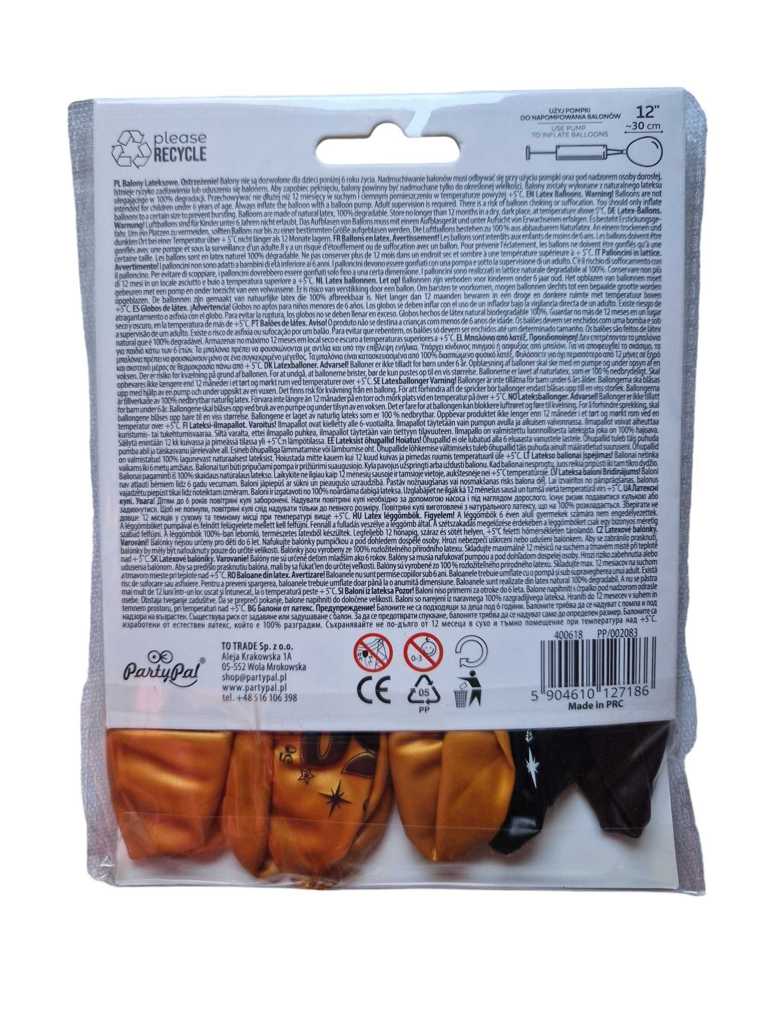Balony na 50-te urodziny 10 sztuk