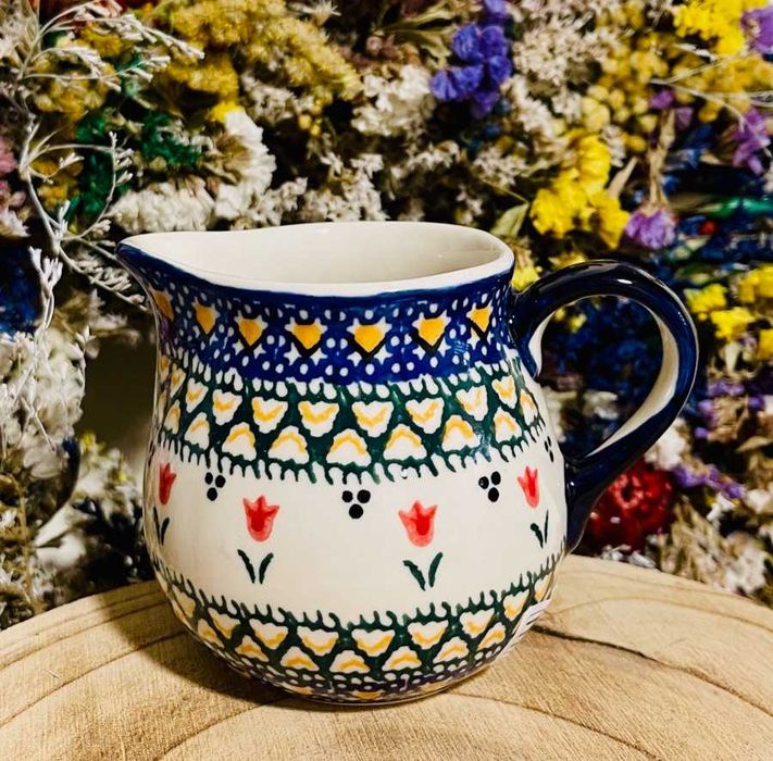 Ceramika Bolesławiec. Dzbanuszek mlecznik 260 ml Unikat (854)