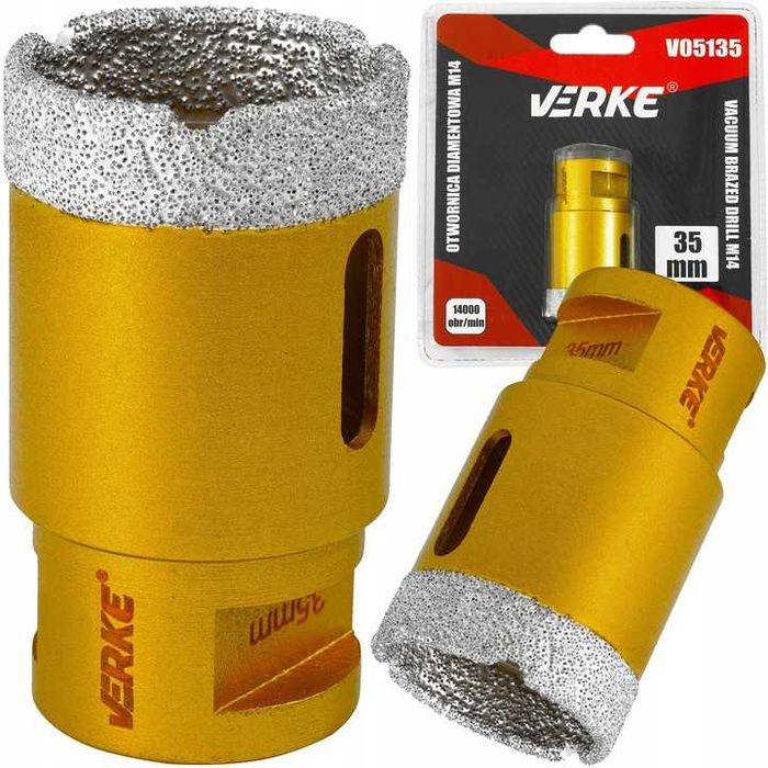 Mocna Otwornica Diamentowa 35mm Wiertło Koronka Szlifierka M14