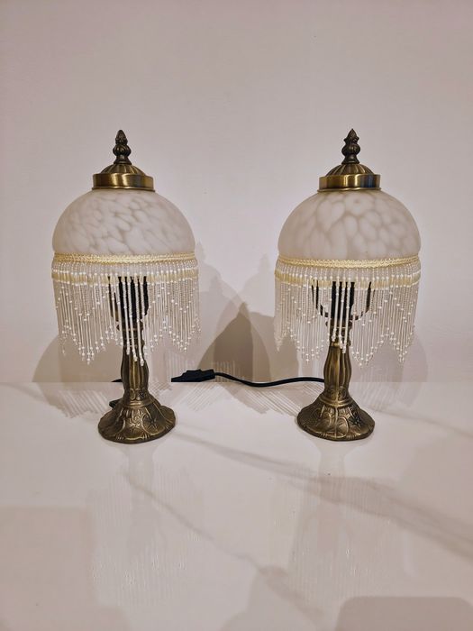 Lampy stołowe / nocne z kryształkami Art deco