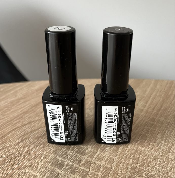 2x lakier do paznokci solarny solar gel lacky nails biały 01 i 16 brąz