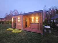 Sauna jacuuzi domek ogrodowy