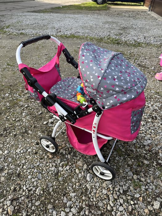 Wózek dla lalek SiSi 2w1 gondola+spacerówka. Całkowicie regulowany