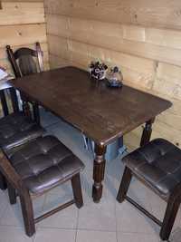 Stół 4 krzesła piekny dębowy zestaw