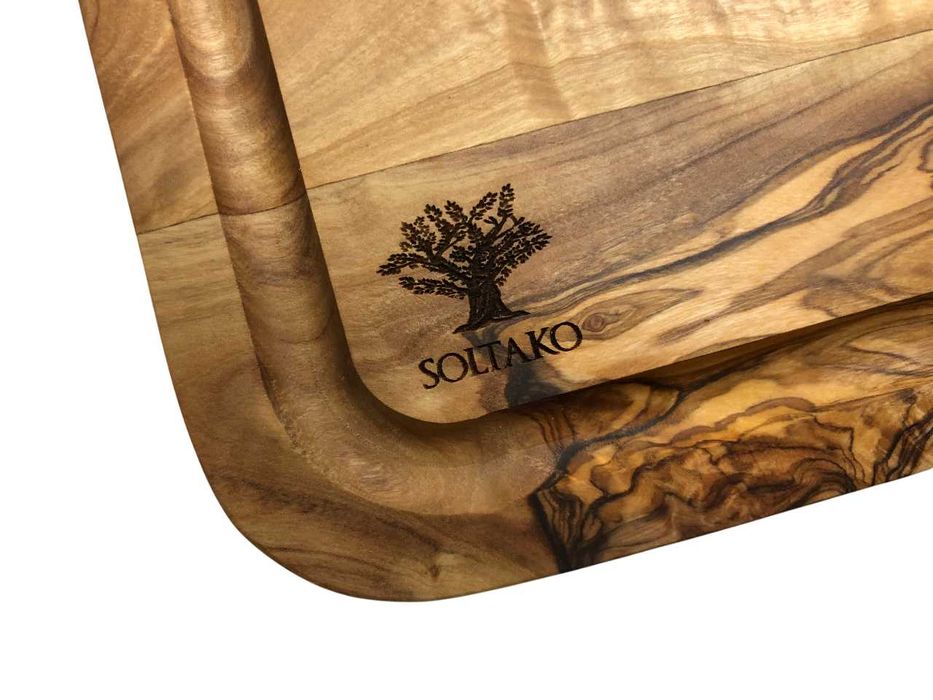 SOL80 Rustykalna Drewniana Deska Do Krojenia Z Drewna Oliwnego 33x22