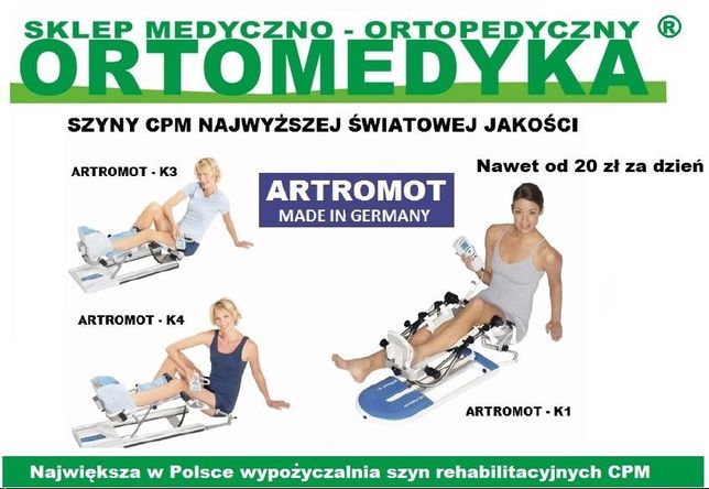 Wypożyczalnia szyn CPM - ARTROMOT Żory, Zabrze - Ortomedyka.pl