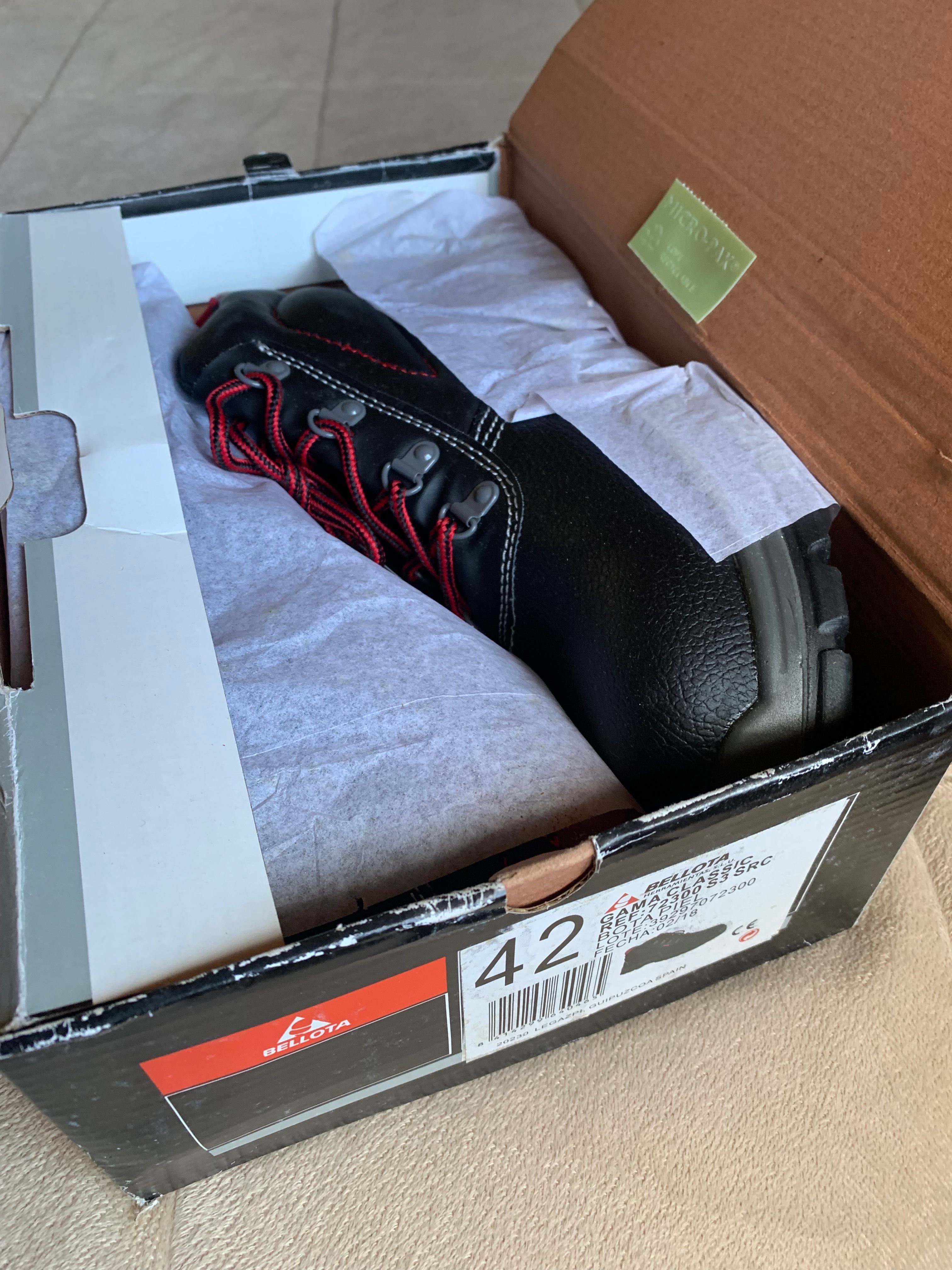 BELLOTA S3 72300 Bota de segurança - pele preta – tamanho 42 - NOVAS