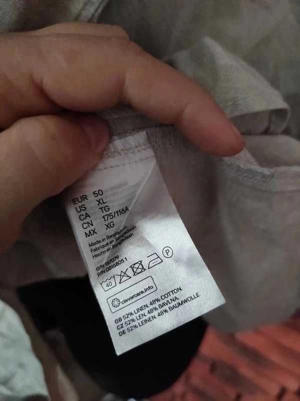 beżowa lniana koszula H&M rozmiar 50 nowa bez metek