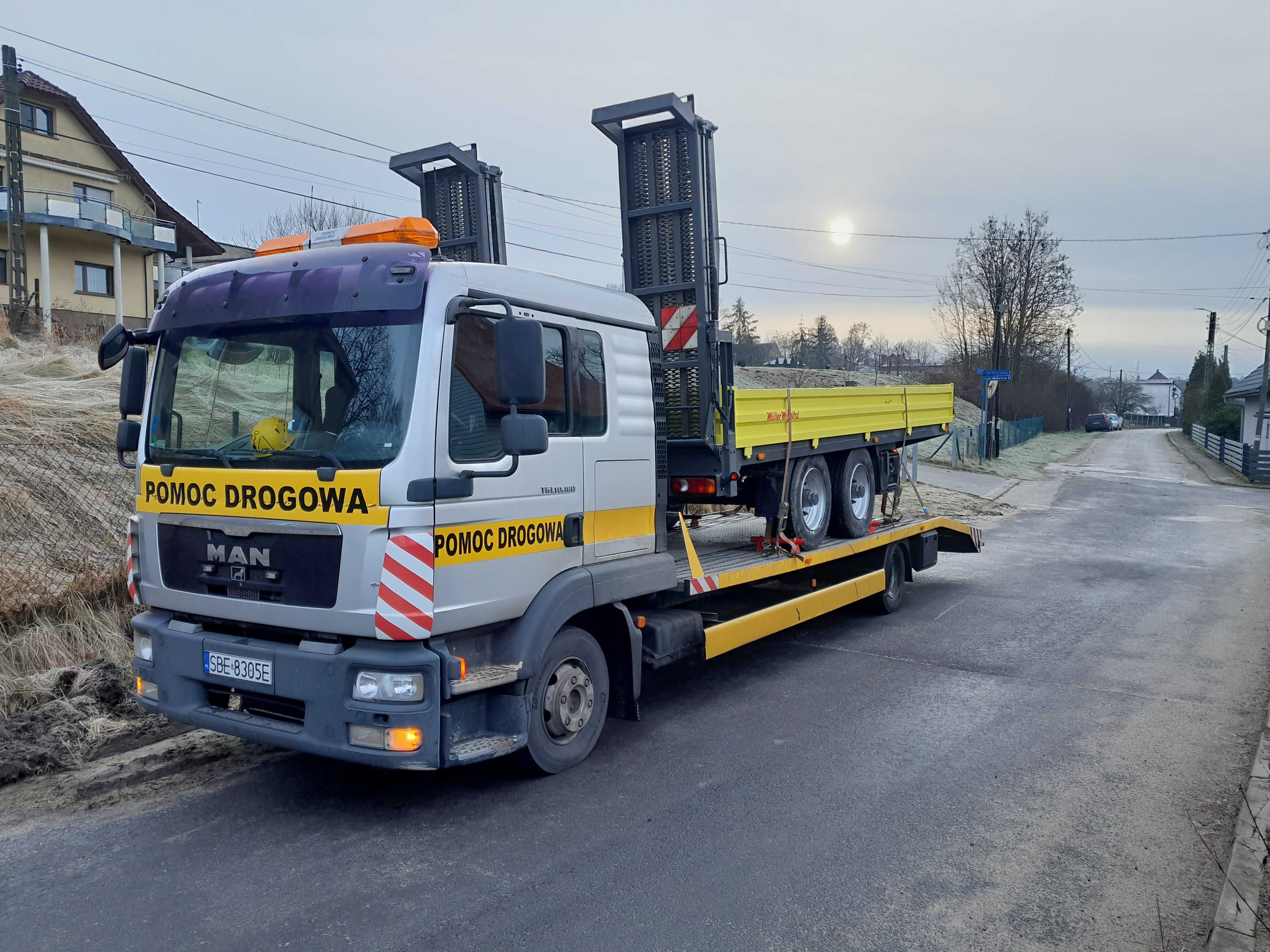 Pomoc Drogowa Autolaweta Transport Maszyn do 5Ton